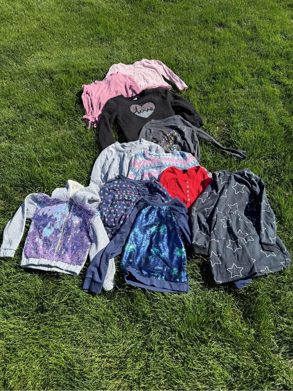 11 girls shirts/hoodies/nightgown (5lbs)